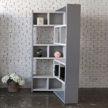 공간철학 책장수납함 파티션 수납장 만화 거실 서재 확장형 슬라이드 슬라이딩 책장 DIY, 진연그레이(3자책장5x5)