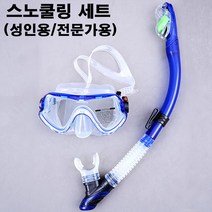 블루-성인용 여름 바다 물놀이 스노클링 세트 장비 (스킨스쿠버장비/노쿨링마스크/쿠버장비/킨스쿠버/프리다이빙샵/프리다이빙용품 추천)