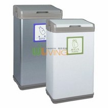 오너클랜 리빙 스틸분리휴지통(일반)(일반형/페달X뚜껑O), 색상랜덤/캔병류