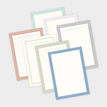 7color A5 떡메 미니 모눈 노트 패드 떡메모지 메모장, 드라이 로즈