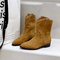 웨스턴 부츠 카우보이 코디 워커 천연 스웨이드 자수 여성 가죽 수제 뾰족한 발가락