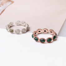 실버 원석 써클 라운드 은 반지