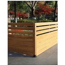 합성 목재 울타리 전원 주택 담장 가림막 야외 파티션, 길이 200x100cm 브라운