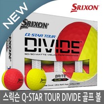 스릭슨 디바이드 반반공 반반골프공 Q스타 3피스 옐로우 레드, Q-STAR DIVIDE-1더즌(12알), 옐로우/오렌지, Q-STAR DIVIDE-1더즌(12알):옐로우/오렌지, 1개, 12개