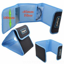 KnightX-렌즈 캡 지갑 케이스 필터 백 49mm - 77mm 홀더 파우치 UV CPL 링 컬러 cokin p 시리즈, 01 Blue 3 Pockets bag