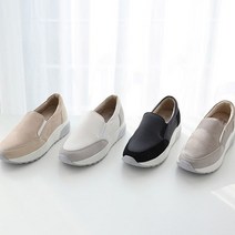 [천삼백케이] [디아] 국내생산 펀칭 밴딩 스웨이드 콤비 포인트 슬립온 3cm