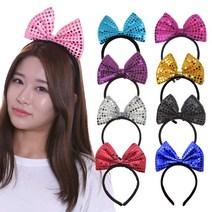 뉴큐티 리본 머리띠 파티 용품 소품 단체 왕리본 응원, 블루