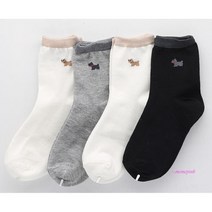 MMS_여자중목긴양말 중학생고등학생봄매일 여성강아지5개 세트 목양말 면양말 삭스 봄양말 검정 긴목 운동화 여학생_mms
