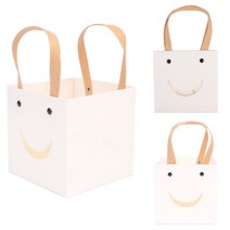 튼튼한 쇼핑백 정사각 중형 화이트 쇼빙팩 폭넓은쇼핑백 꽃다발쇼핑백