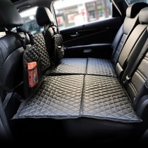 카모아 퀼팅 차량용 놀이방매트(더블 3단 풀세트) 뒷좌석 확장 SUV 차박 평탄화 접이식 애견 카시트, 놀이방매트(더블형 3단 풀세트)-검정