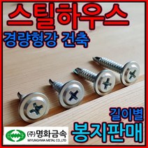 스틸하우스 직결 나사 피스 대와샤 철판 경량형강건축 양날 외날 태핑 철판 철골 큰와샤, 2-1 PW #10 양날백색, 4.8*32mm-500개