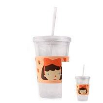 로마네 헬로긱스 이중 아이스 텀블러 빨대컵 니꼴라 텀블러추천 투명텀블러 티텀블러 콜드컵 텀블러컵