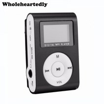 패션 미니 MP3 플레이어 클립 USB LCD 화면 지원 32GB 마이크로 SD 카드 리더기로 사용, 02-빨간
