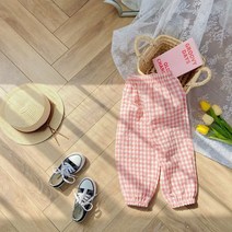 도오빠 팡팡바지 아동 여름 긴바지 밴딩 체크 고쟁이바지 남아 여아 키즈 어린이 여름바지