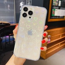 아이폰 케이스 감성 예쁜 고급 반사 홀로그램 심장 전화 13 11 pro max 12 mini xr 8 plus xs x se 2020 laser gradient 나비