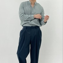 구김없는와이셔츠 남자 노카라 차이나 스판있는 와이 셔츠 남방
