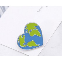 환경 사랑 지구의날 판촉물 하트 지구모양 뱃지 배지