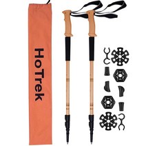 HoTrek 노르딕 워킹 트레킹 폴 - 하이킹 폴 알루미늄 트레킹 폴 접이식 - 퀵 락 시스템이 있는 조절 가능한 하이킹 스틱 - 여성 남성 노인 성인용 텔레스코픽 워킹 폴, 6061 Aluminum Orange