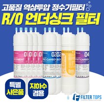 필터탑스 고품질 RO멤브레인 역삼투압 언더싱크 정수기 필터, 선택01_전체세트(1+1+1+1=4개)