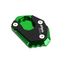 로고 NINJ 650 오토바이 CNC 킥 스탠드 풋 사이드 스탠드 확장 패드 지원 플레이트 가와사키 닌자 650 2017 2020 용 확대, 초록, 1개