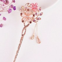 1+1 고양이 눈 돌 머리핀 더블 플라워 헤어 클립 클래식 바렛 액세서리 국가 특성 헤드웨어