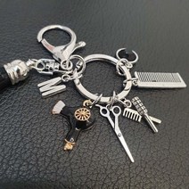 헤어드레서 키링 미용 가위 드라이어 빗 열쇠고리, 상세페이지 참조, 상세페이지 참조