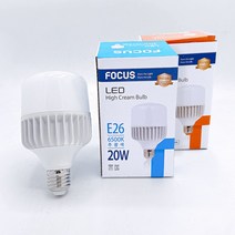 포커스 LED 크림벌브 보안등 KS인증 20W 30W 40W 50W 60W 주광색 전구색 E26 E39, 포커스 E26 20W