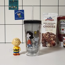 스누피 프렌즈 아이스 텀블러 스트로 이중 콜드컵 480ml (빨대포함)