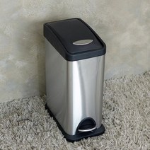 1300K 스텐 사각 폐달 휴지통 8L 화장실 카페 대형쓰레기통, 단품