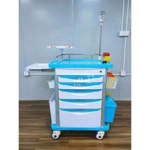 병원용 수납 수납카트 드레싱카트 트롤리 병원 카트 의료용 치과 웨건 응급처치 도구, 회색마취카트