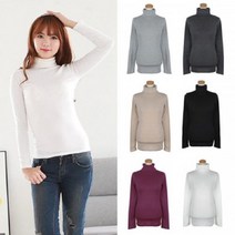 여성용 메일리 면스판 기본폴라티 여리핏 가을티셔츠 베이직코디 페미닌룩 간절기니트 캐주얼룩 이너티