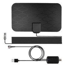 제이즈 실내 고 이득 HD TV DTV 박스 디지털 4K 25DB 안테나 2000 마일 부스터 활성 공중 평면 디자인 밝게, [01] Black
