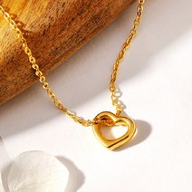 [골드팡] 24k 순금 골든하트링 목걸이