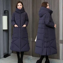 여성 구스 다운 롱 패딩 경량점퍼 오리털 루즈핏 후드 빅사이즈 롱패딩