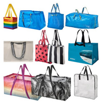 이케아 장바구니 시장 가방 타포린백 소형 대형 쇼핑백 분리수거 여행 캠핑 휴대용, 딤파 901.877.53, 1개