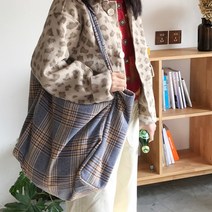 글렌체크 토트백 모직 숄더백 에코백 3색패턴