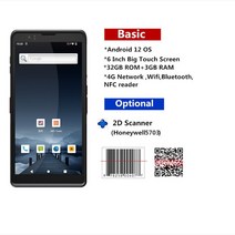 바코드스캔 무선 핸드 QR 바코드 리더기 휴대용 핸드헬드 안드로이드 12 모바일 데이터 수집기 3G 32G 터미널 1D 2D 하니웰 코드 스캐너 PDA 구글 플레이 스토어, 4.N5703