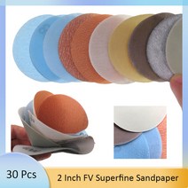 자동차수리 차량정비 자동차흠집제거 2 인치 50mm FV 초극세 소프트 폴리쉬 30 개 습식 및 건식 후크 루프 자동차 바디 필름 샌딩 디스크 페인트 연마 사포, [04] 1200