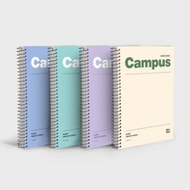 핑크풋 30 캠퍼스 파스텔 무선 연습장, 1세트, 베이지,퍼플,민트,블루