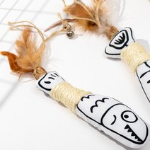 리바시안 고양이 소리나는 방울 물고기 장난감 세트, 2개 세트