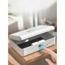 지문인식금고 책금고 초소형금고 휴대용 여행용 여권, 화이트  USB 충전 케이블