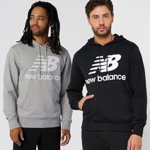 뉴발란스 후드티 에센셜 스택드 로고 풀 오버 후디 MT91547-AG MT91547-BK
