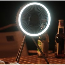 (2022년 신형) 디큐브 저소음 무선선풍기 10 000mAh 배터리 36시간 긴시간 사용 LED 3단계 무드조명 타이머기능 / 보관 가방증정 / 캠핑 실내 매장 사무실 선물, 챠콜 그레이