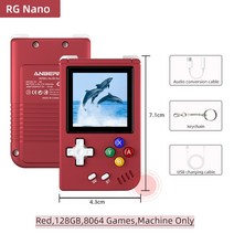 게임기 ANBERNIC RG 나노 포켓 미니 핸드헬드 게임 금속 쉘 인치 IPS 스크린 리눅스 1050mAh 하이파이 스피커, 없음, 4.Red 128G - Machine Only