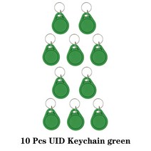 NFC 복사 RFID 액세스 제어 배지 NFC 스마트 칩 0 블록 재기록 가능 키 Fob 13.56MHZ 1K 태그 피스, 08 10PCS-UIDK-Green