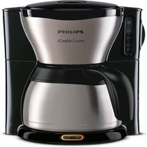 필립스 HD7546 20 가이아 필터 커피 머신 보온병 포함 블랙 메탈, 타이머 기능 사용, 토스터 실버 포함