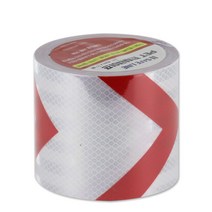 PET 반사테이프 반사 스티커 100mm X 10M 1개입, 백/적 화살표