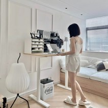 모션데스크 전동 3단 높낮이조절 스탠딩 컴퓨터 책상, 테이블 보드 크기 1.0x0.6 미터, 화이트테이블보드+블랙테이블프레임전동리프트테이블