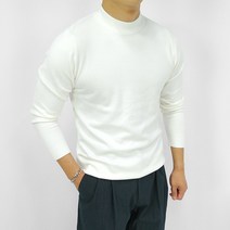 로니제이 기본 무지 반폴라 니트