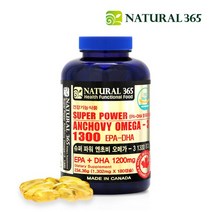 내츄럴삼육오 내츄럴365 캐나다 슈퍼파워 엔초비 오메가3 1300 1병-6개월분, 234.36g, 1병